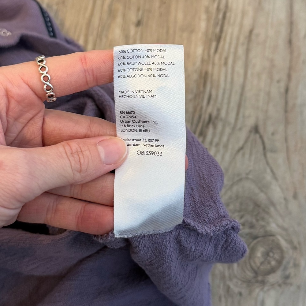 Anthropologie Pilcro Lilac Purple Ruffle Thermal Henley, size XS, EUC! - Picture 7 of 7